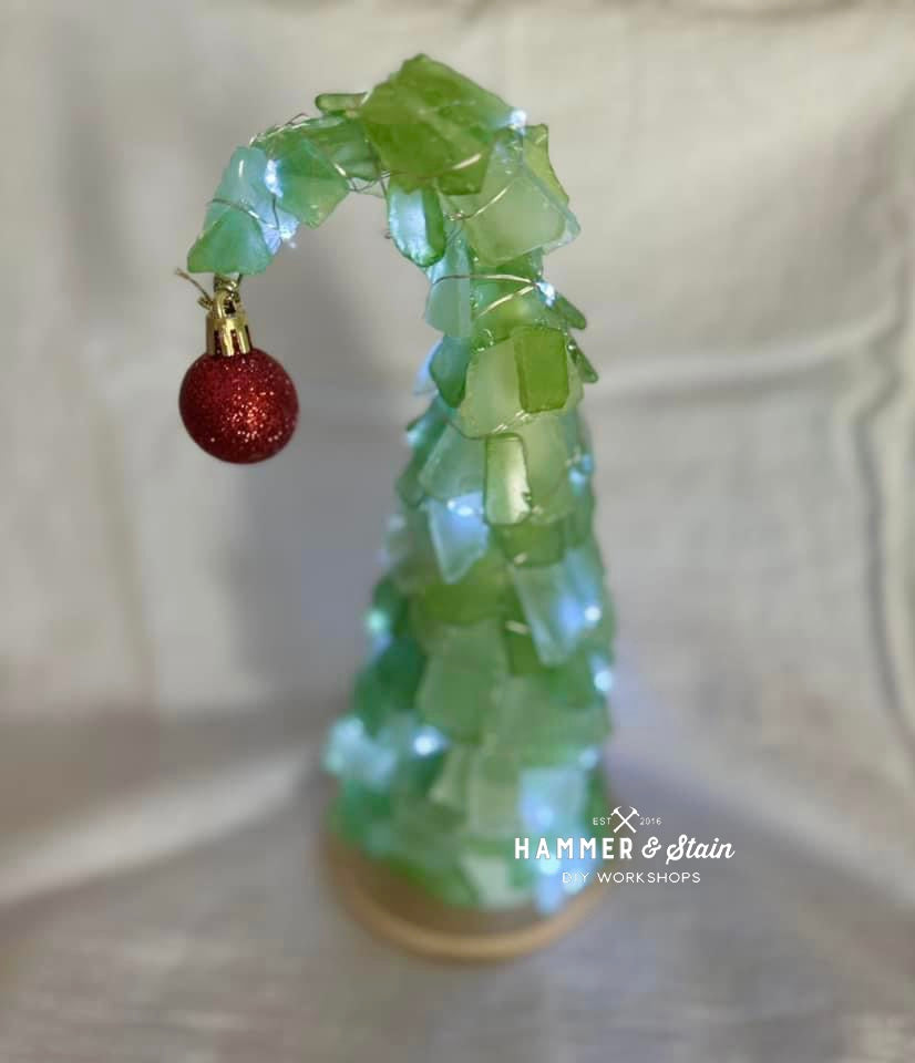 Grinch Sea Glass Tree Mail Home Party