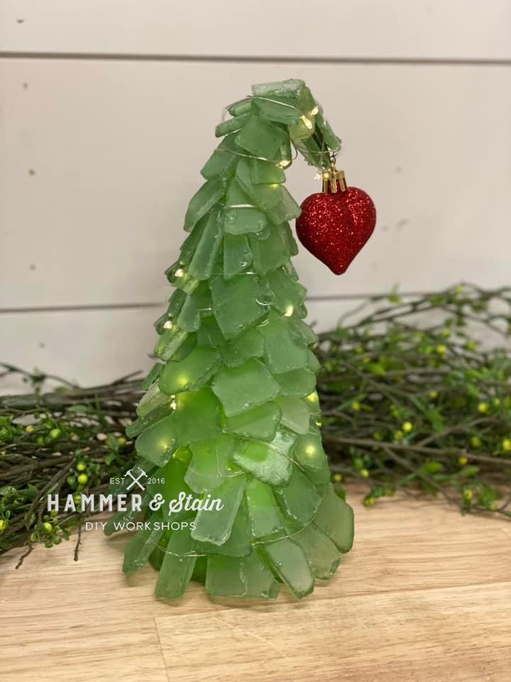 Grinch Sea Glass Tree Mail Home Party