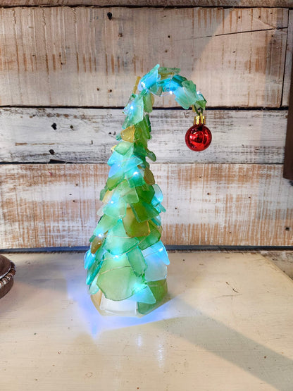 Grinch Sea Glass Tree Mail Home Party