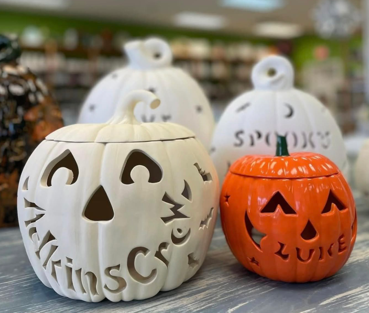 Personalized Ceramic Jack O'Lantern Pumpkin Painting Kit