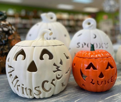 Personalized Ceramic Jack O'Lantern Pumpkin Painting Kit
