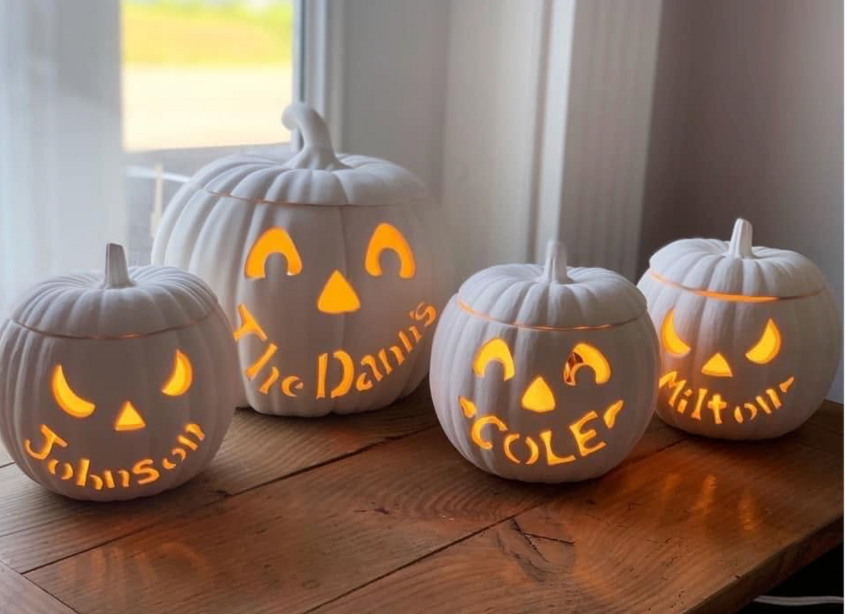 Personalized Ceramic Jack O'Lantern Pumpkin Painting Kit