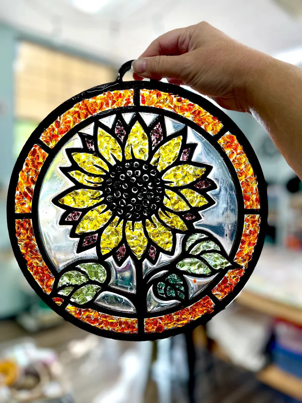Resin Crushed Glass Sun Catcher Mail Home Kit